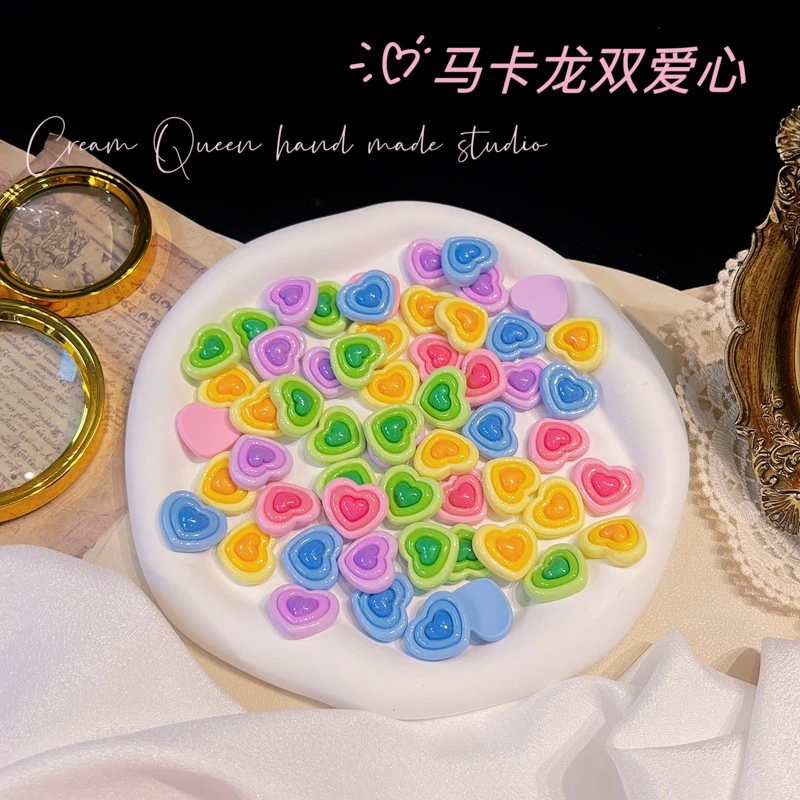 奶油皇后DIY手工马卡龙三层爱心装饰发夹水晶滴胶奶油胶树脂配饰