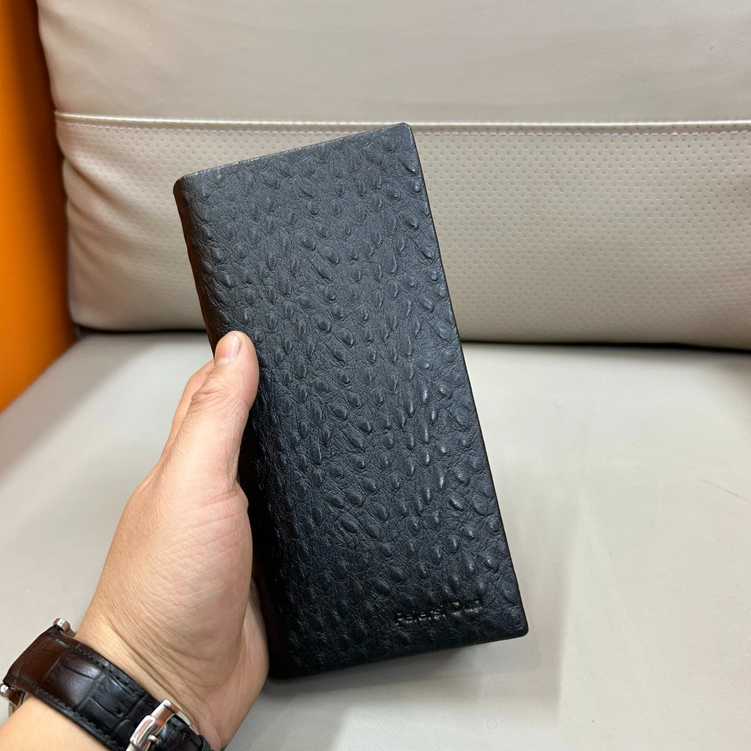 高品质新款牛皮鸵鸟纹西服夹