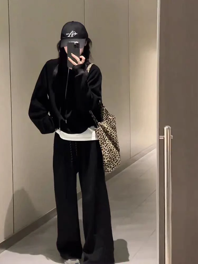 1095洋气减龄休闲运动套装女秋冬新款时尚立领卫衣窄版裤两件套