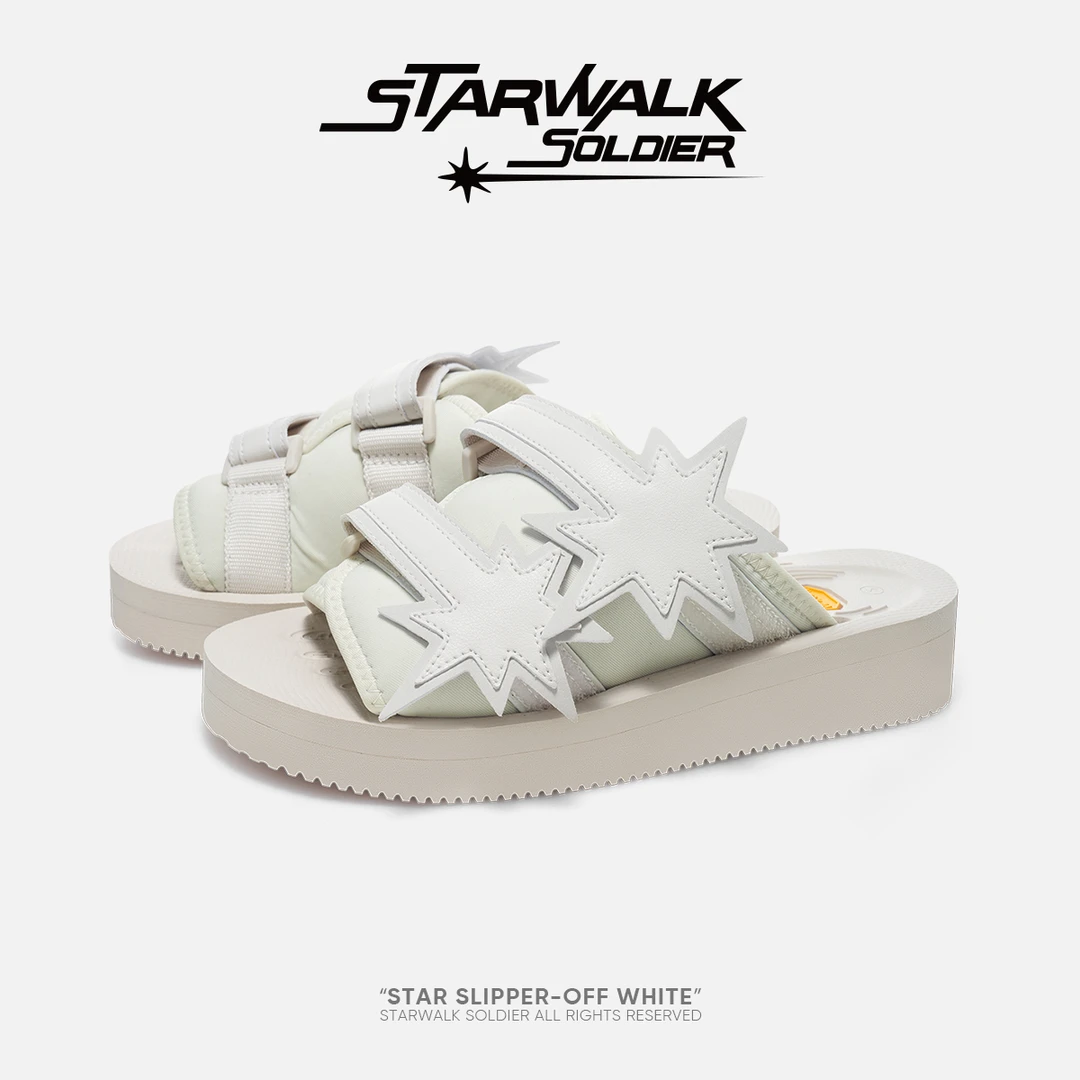 STARWALK SOLDIER STAR SLIPPER-OFF WHITE 流星魔术贴拖鞋（v底）
