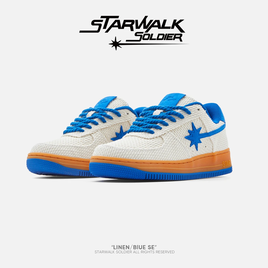 STARWALK SOLDIER 雅丹风曼谷限定蓝色麻布流星鞋
