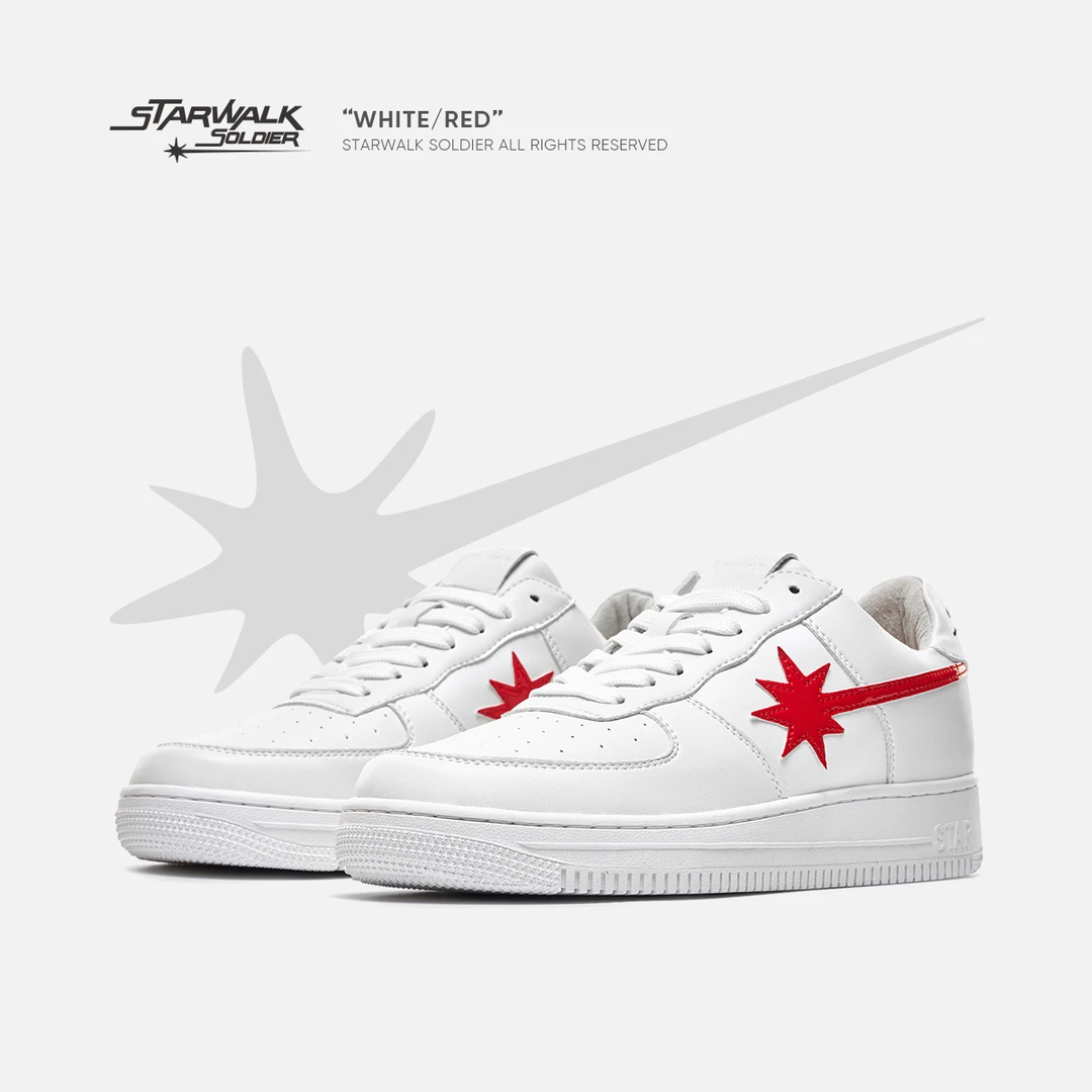 STARWALK SOLDIER WHITE/RED 白红低帮流星鞋板鞋