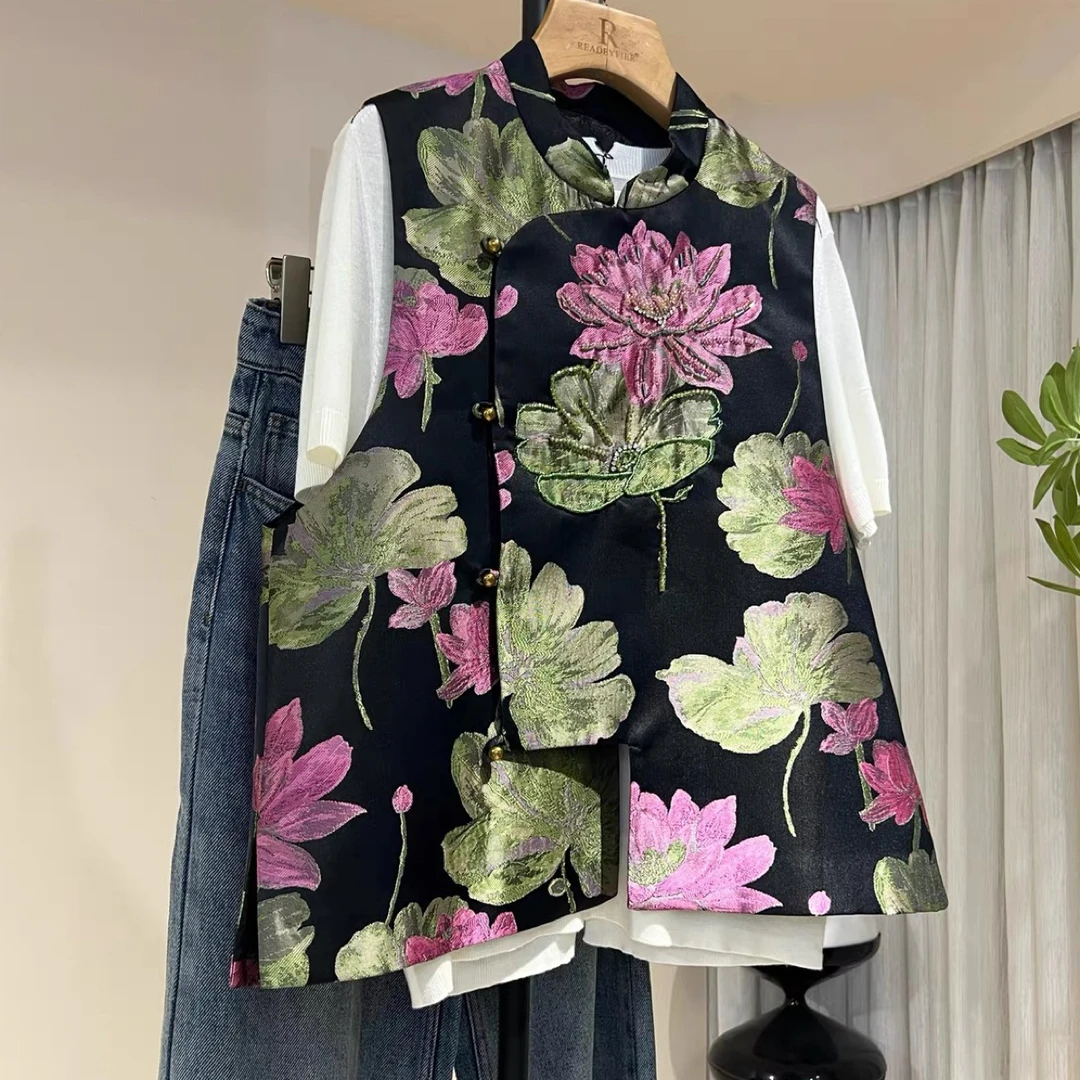 深圳南油新款重工订珠新中式马甲