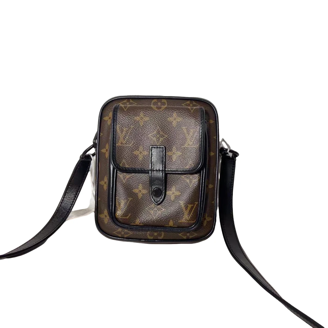 99新 LouisVuitton/路易威登 时尚 休闲 棕色老花 小号斜挎包/599