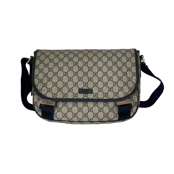 95新 GUCCI/古驰 95新古驰 男士经典时尚休闲百搭双扣斜挎包 /066