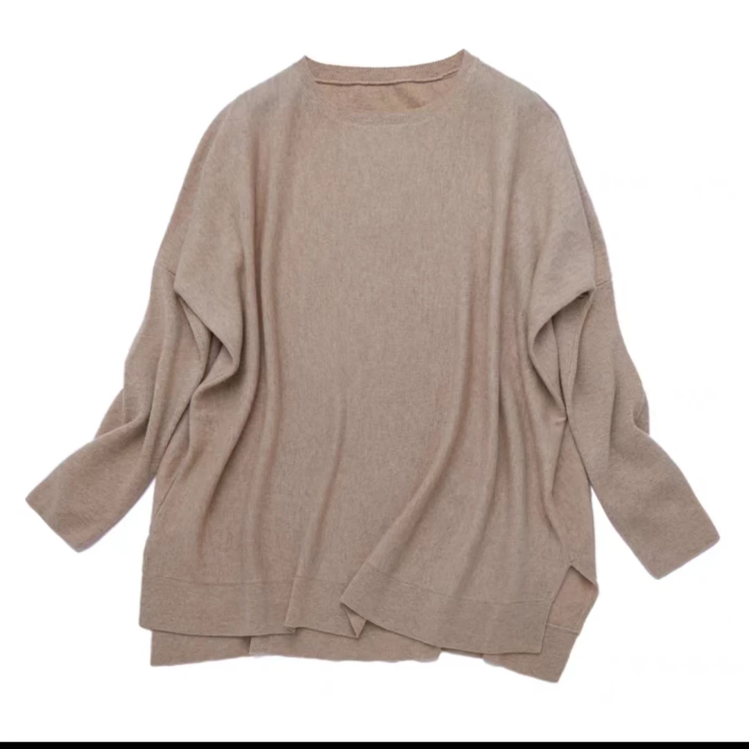 2024款100分山羊绒女士藏肉，显瘦，加肥前短后长侧开叉