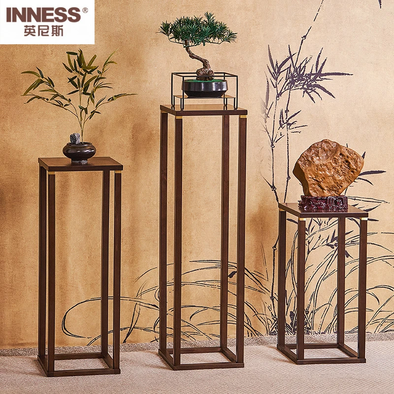 新中式客厅花几家用玄关实木花架实木书房中式简约新中式花架