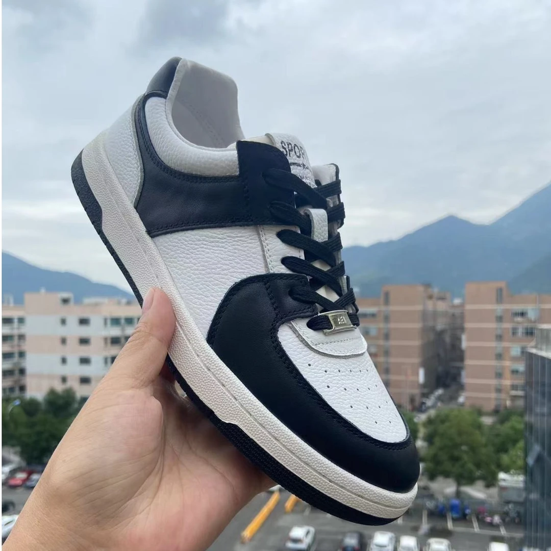 2025年头层牛皮小白鞋熊猫鞋板鞋时尚百搭休闲鞋男女同款9668