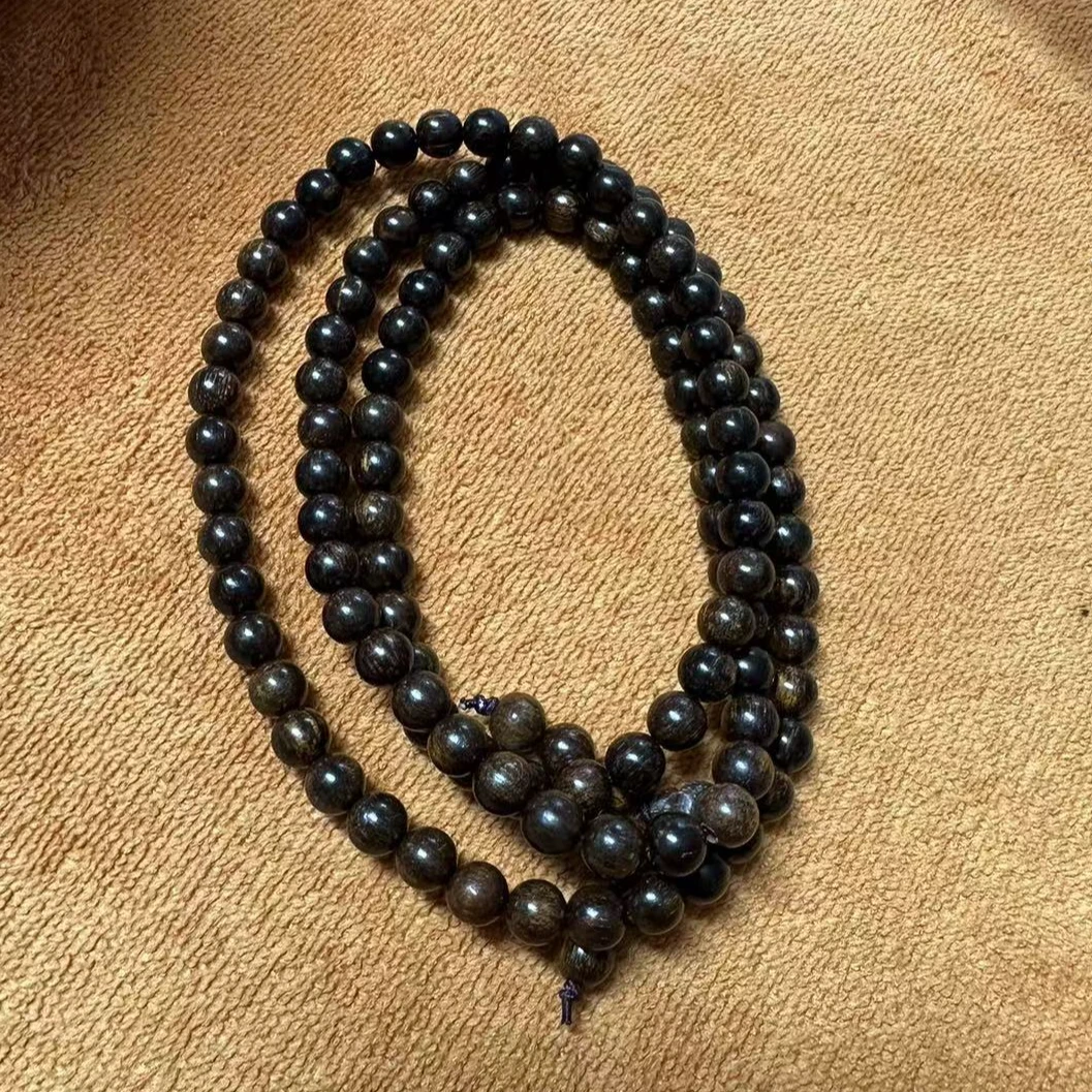 贡木6mm黑油多圈手串脖挂