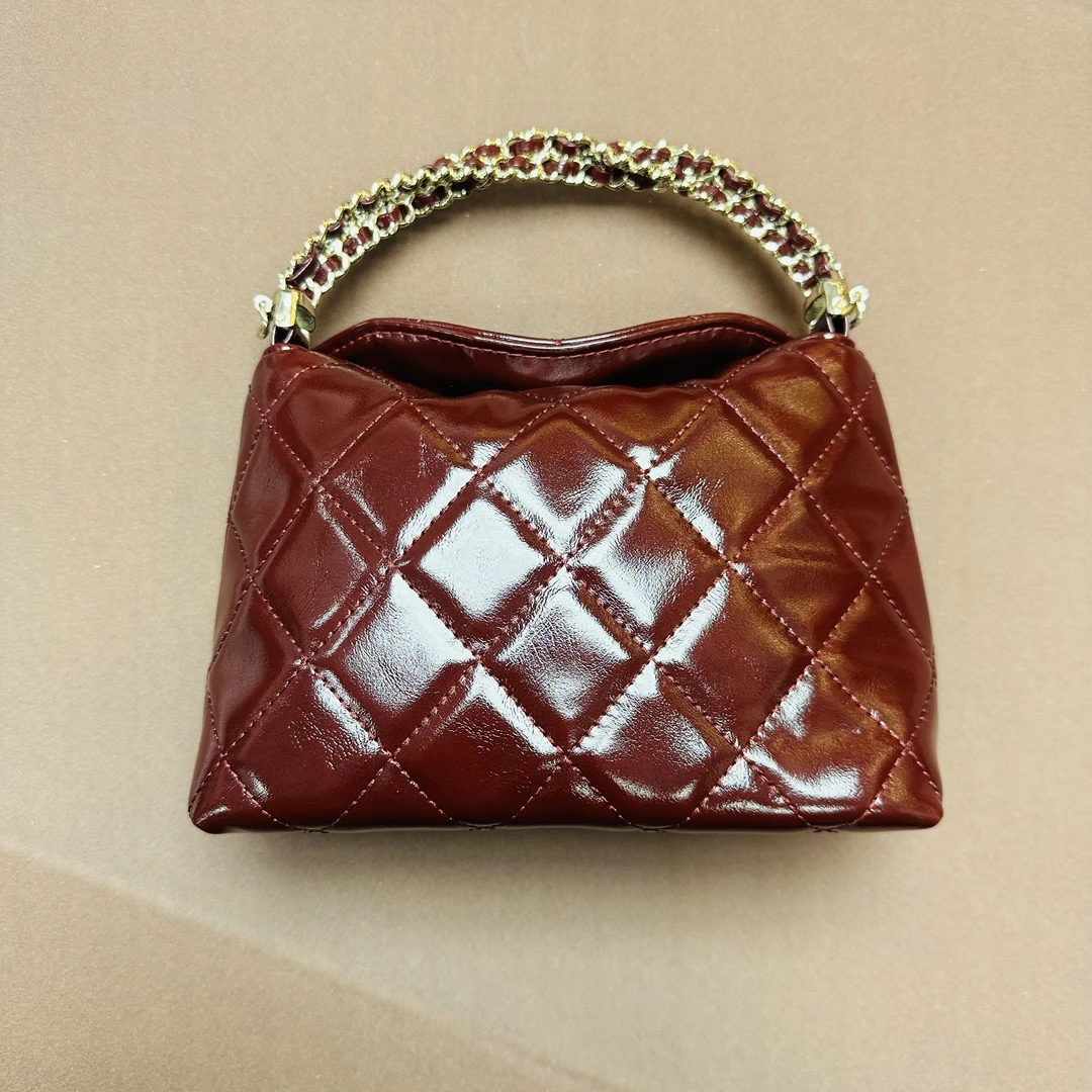 手工打造真皮女包 想 麻  手提  红色