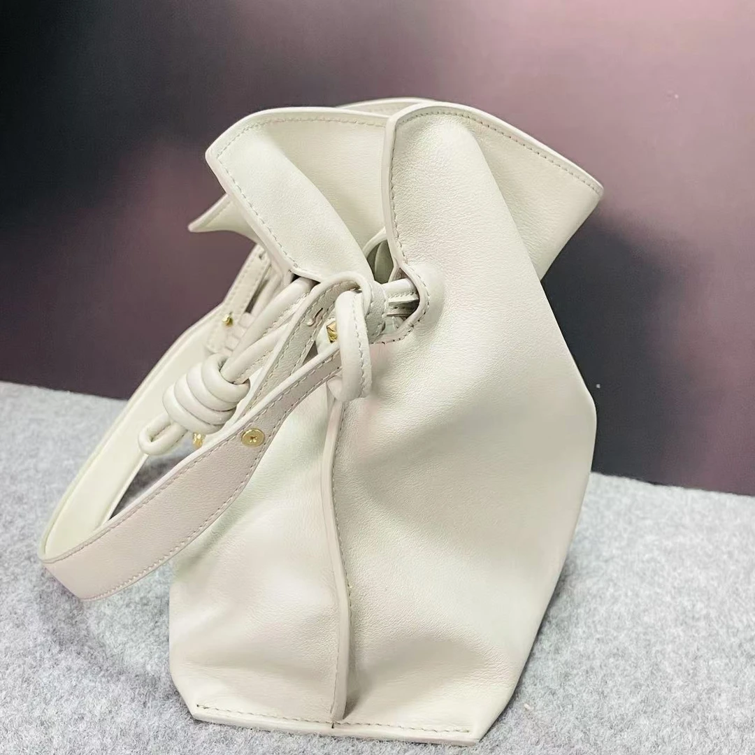 手工打造真皮女包罗  新款 福袋 大 F  白色