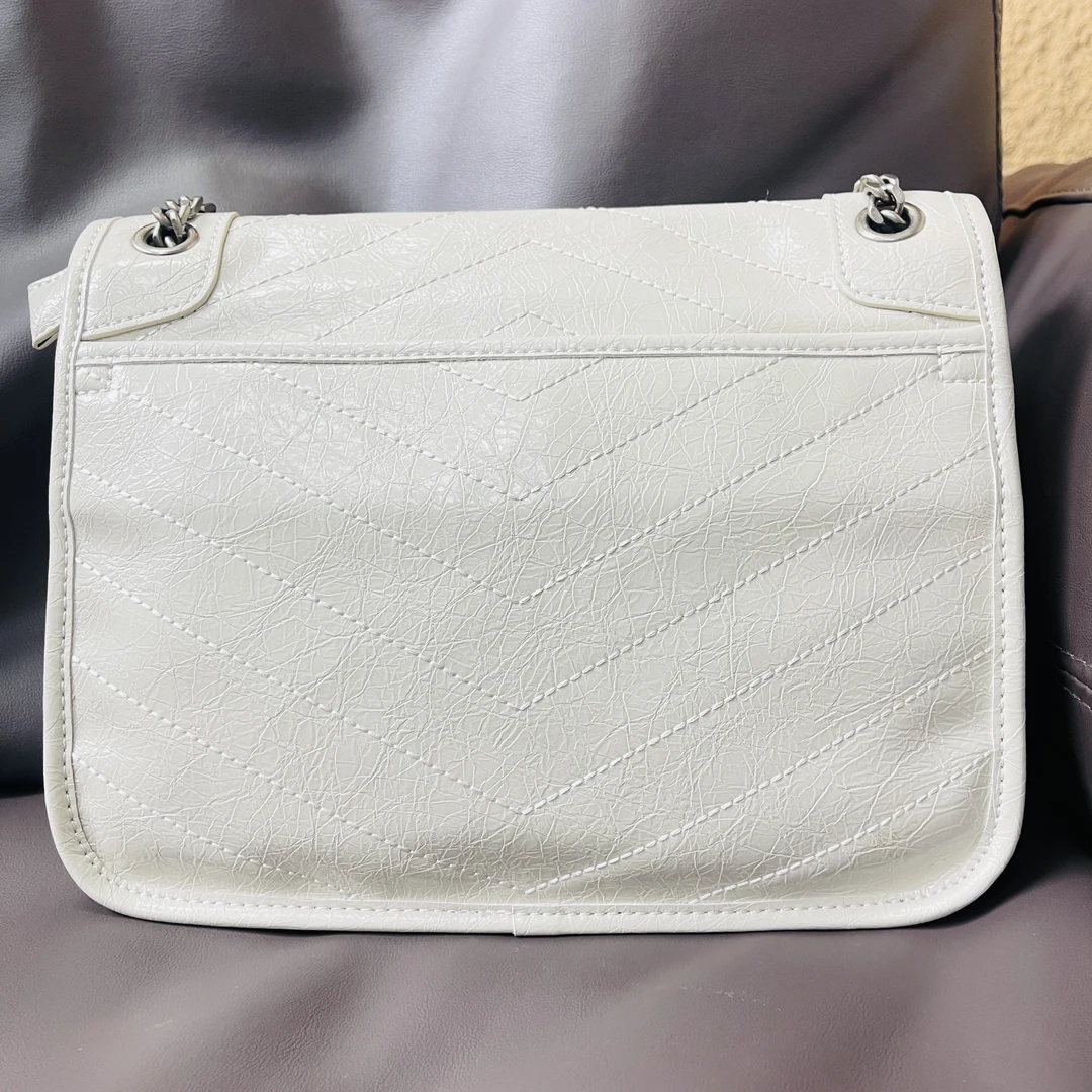 手工打造真皮女包 邮差 大号 白色