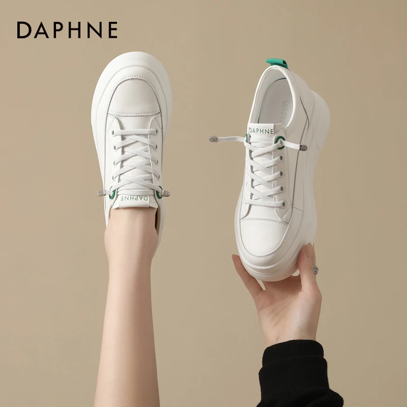达芙妮内增高小白鞋女鞋2025夏季爆新款小个子时尚厚底白色旅游鞋