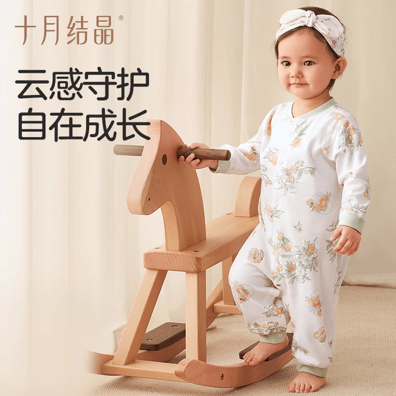 十月结晶婴儿小气象直襟连体衣纯棉四季款零感亲肤棉质长袖幼儿