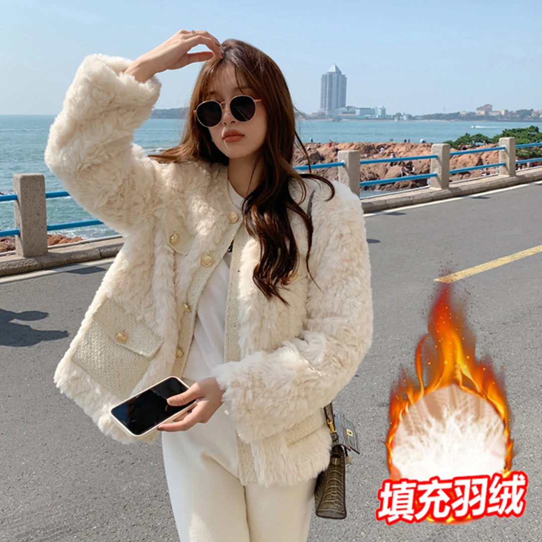 【白鸭绒】现货冬季小香风羽绒服女公主风轻奢加厚保暖毛绒短外套