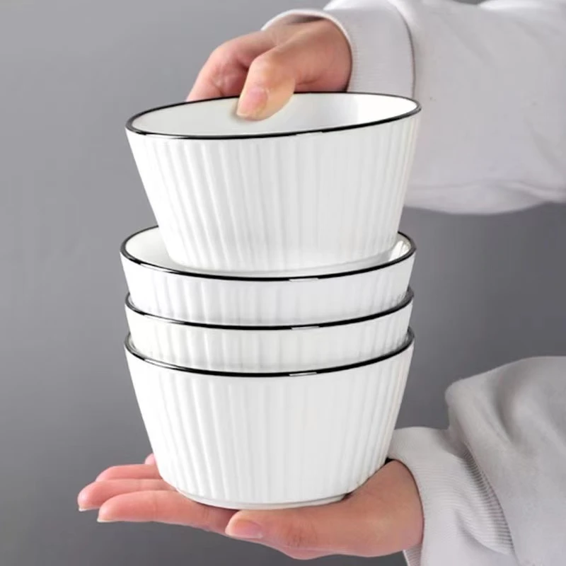 达人补贴  1园一只山田竖纹米饭碗日式风创意简约吃饭吃饭碗餐具