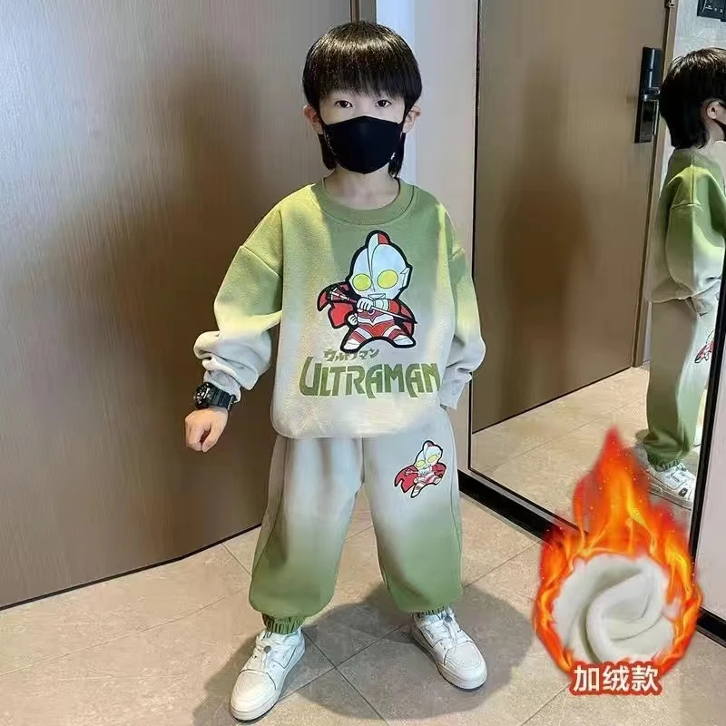 奥特曼帅气男童春秋卫衣套装2025洋气宝宝酷帅儿童运动春季时髦潮
