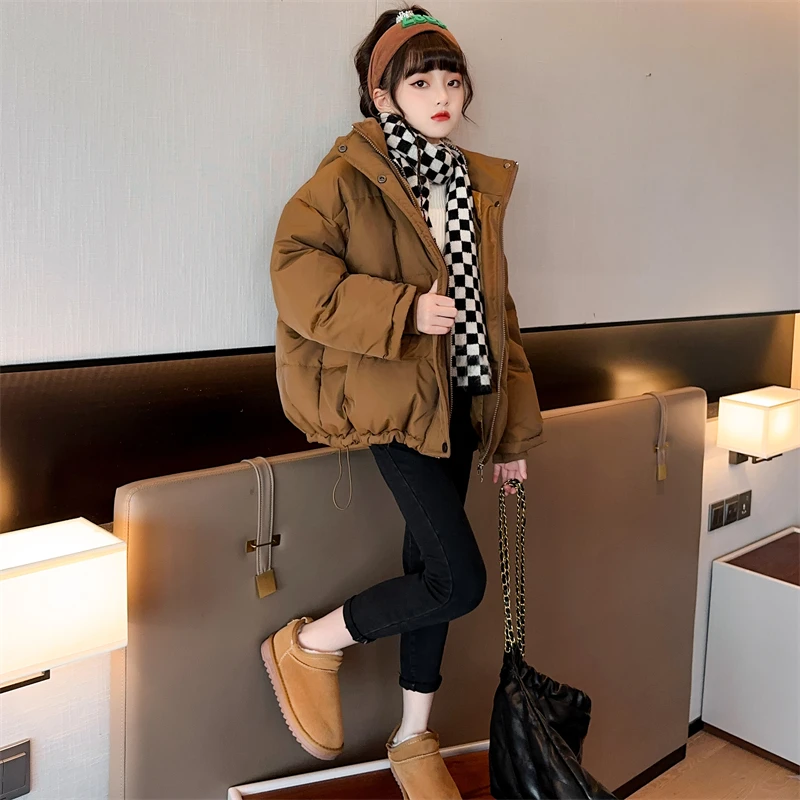 女童羽绒服2023新款6-12岁15岁中大童冬季洋气中长款加厚休闲爆款