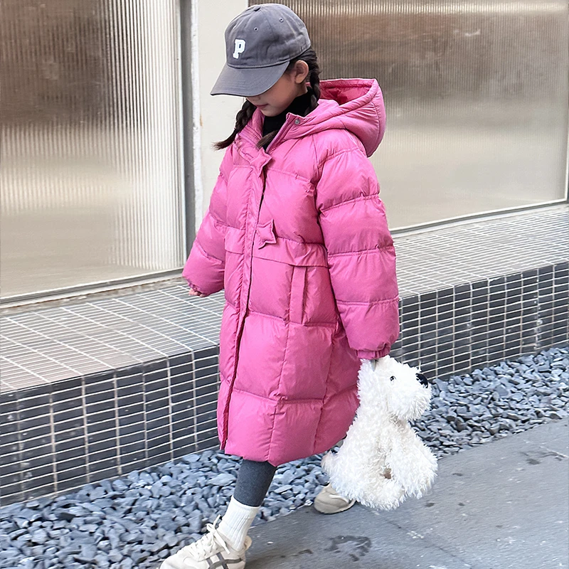 女童棉服冬季2023新款保暖洋气儿童中长款棉袄女大童冬装加厚棉衣