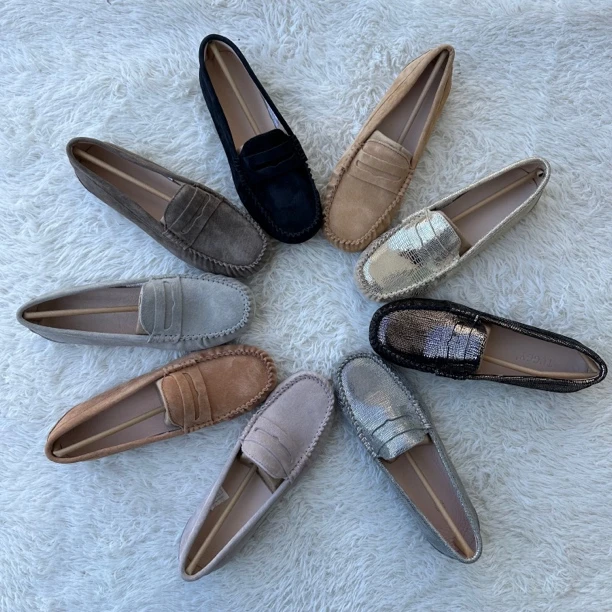 【皮带扣】新款真皮豆豆鞋平跟圆头情侣鞋时尚百搭真皮浅口单鞋5615