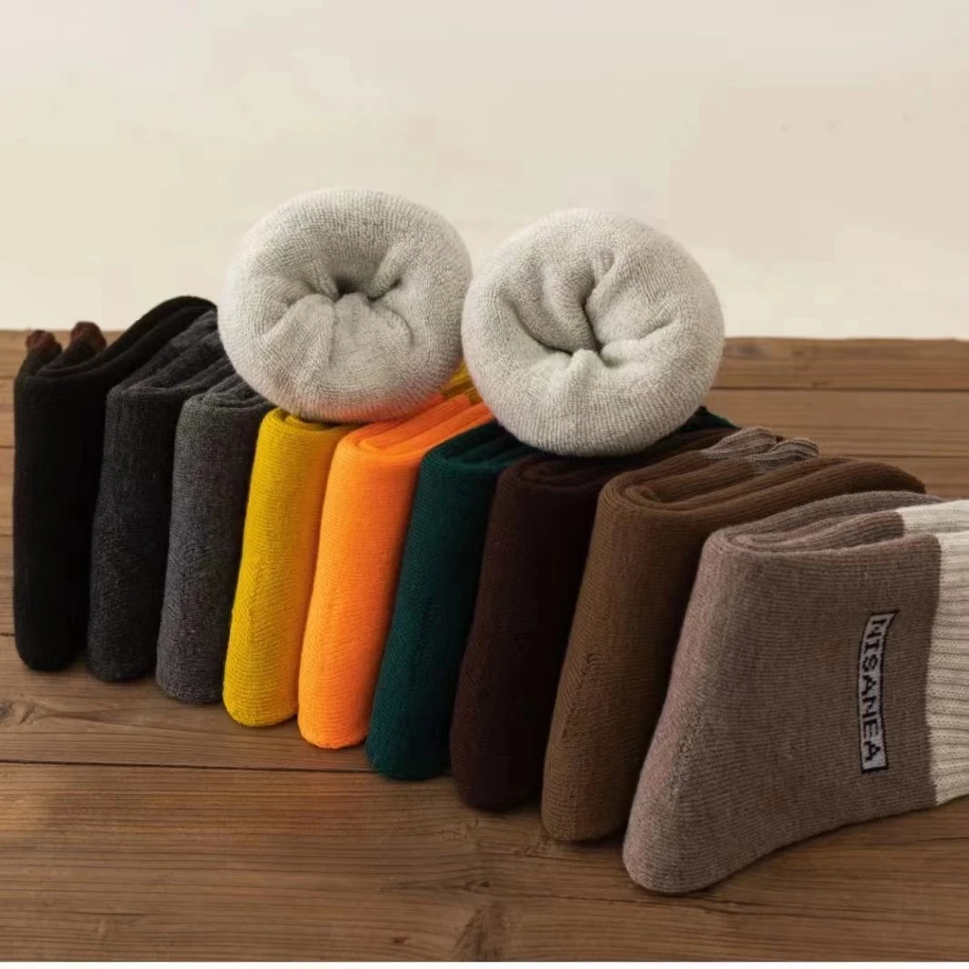 冬季男女款毛圈加厚保暖高筒袜加绒