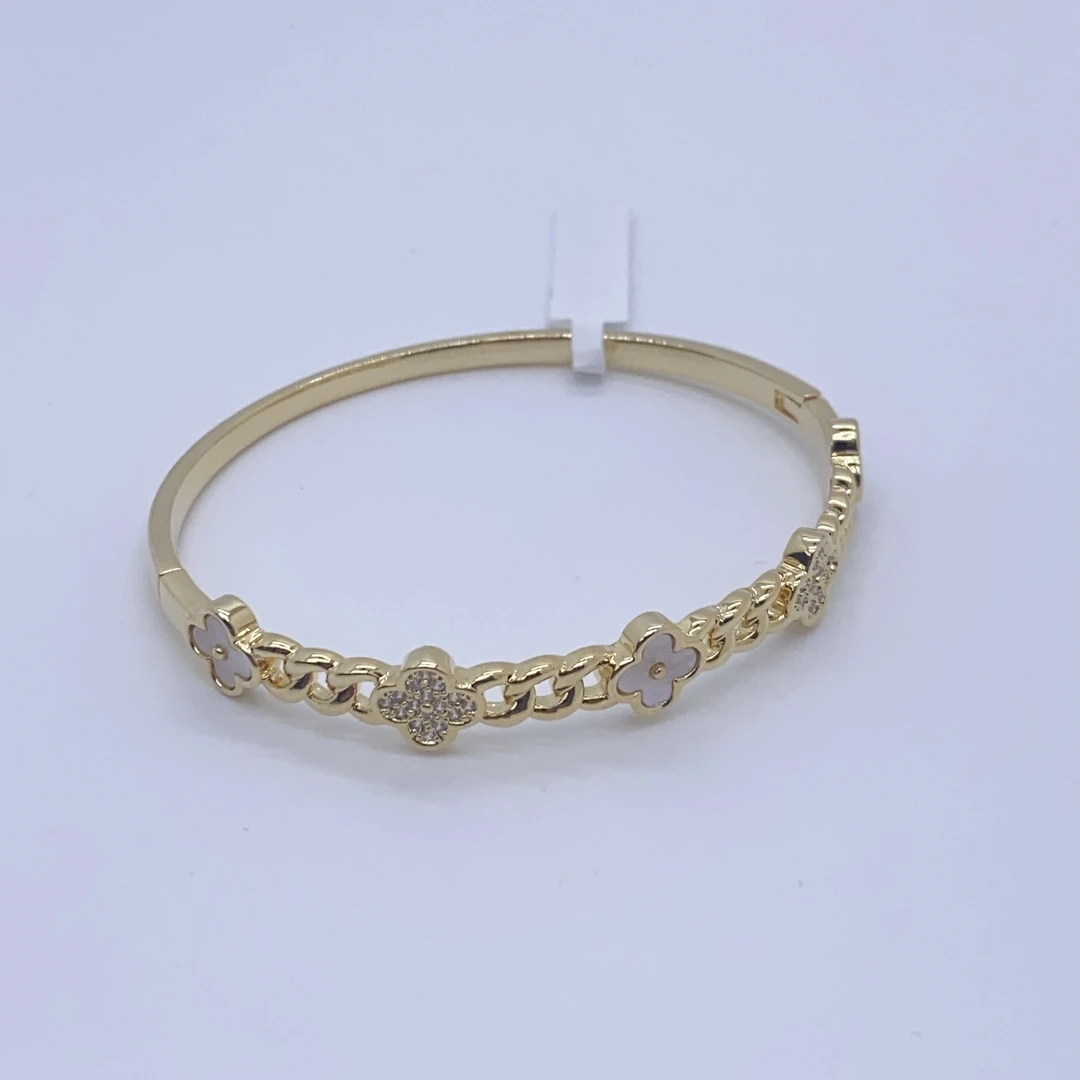 铜合金合成锆石手链 铜合金手镯轻奢韩版时尚0166