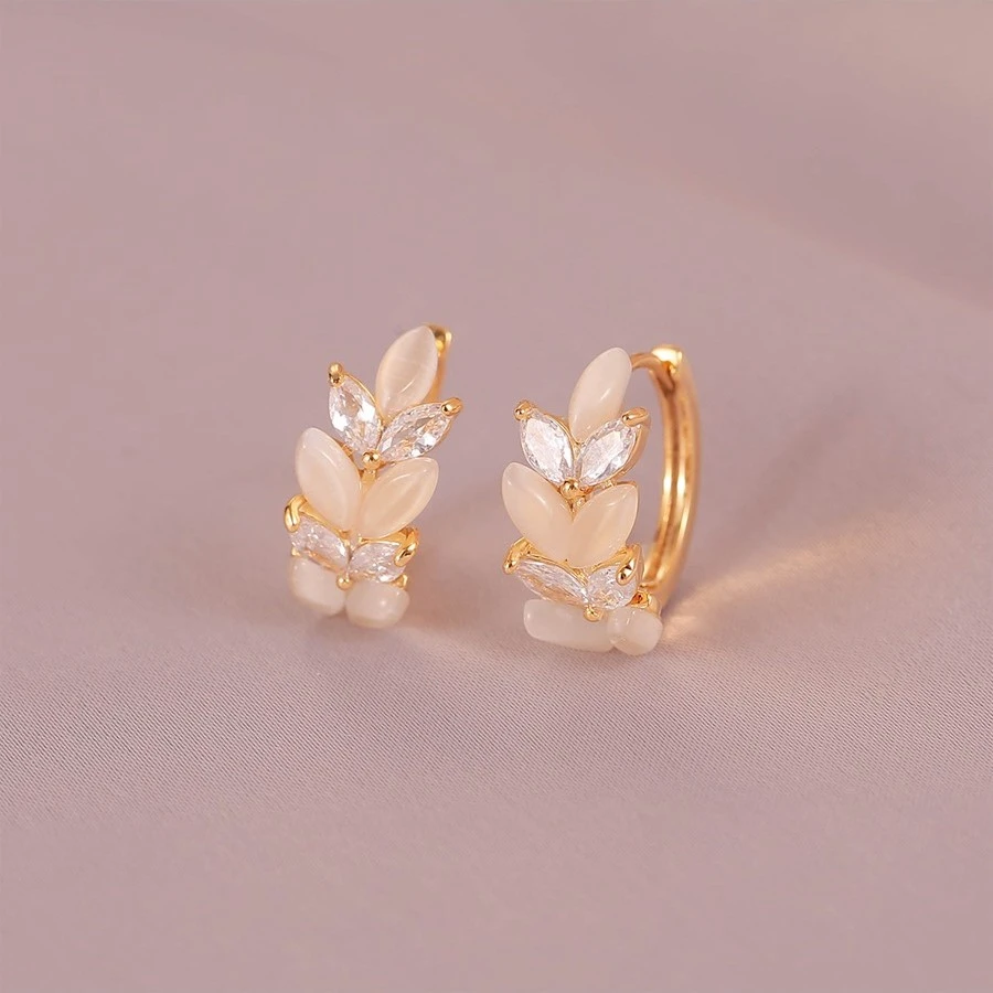 铜合金耳饰 气质麦穗耳环潮小众设计精致百搭耳扣耳饰F788