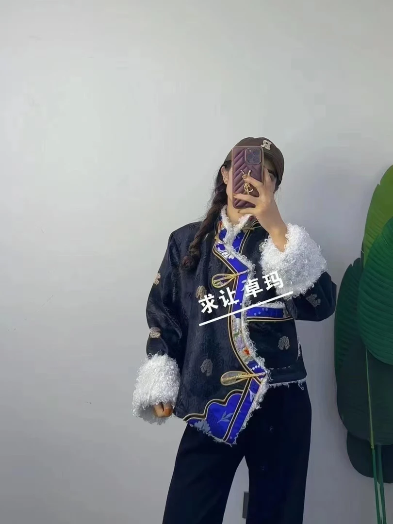 藏式短款外套人造毛