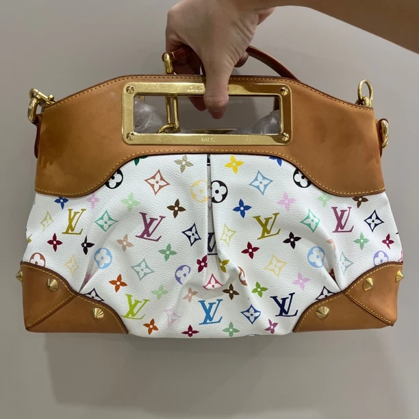 95新 LouisVuitton/路易威登 路易威登 中古 三彩手提单肩包