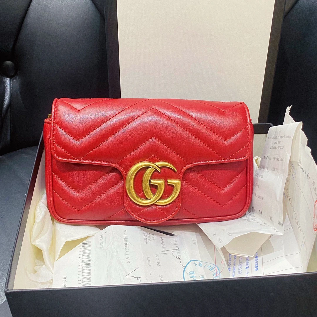 95新 GUCCI/古驰 Gucci古驰马蒙mini斜挎女包