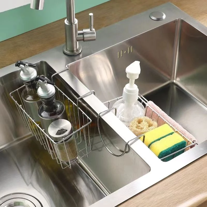 多功能不锈钢挂篮收纳置物架水槽沥水架抹布洗菜盆壁挂篮家用