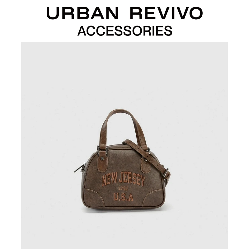 URBAN REVIVO2024秋季新款女士复古刺绣手提斜挎包UAWB40308
