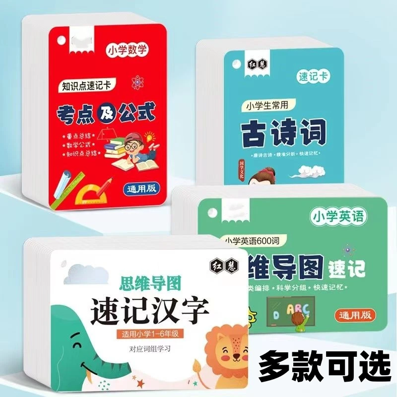1-6年级小学生语文思维导图速记汉字词组学习偏旁部首结构识字卡