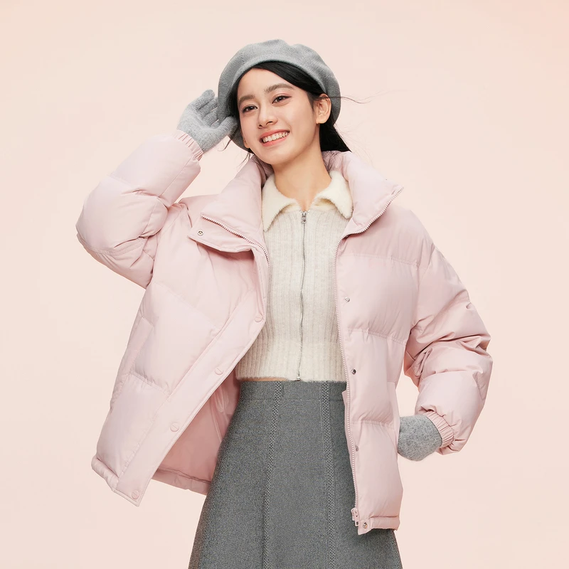 波司登2024冬季新款宽松女款立领时尚休闲保暖羽绒服B40145284