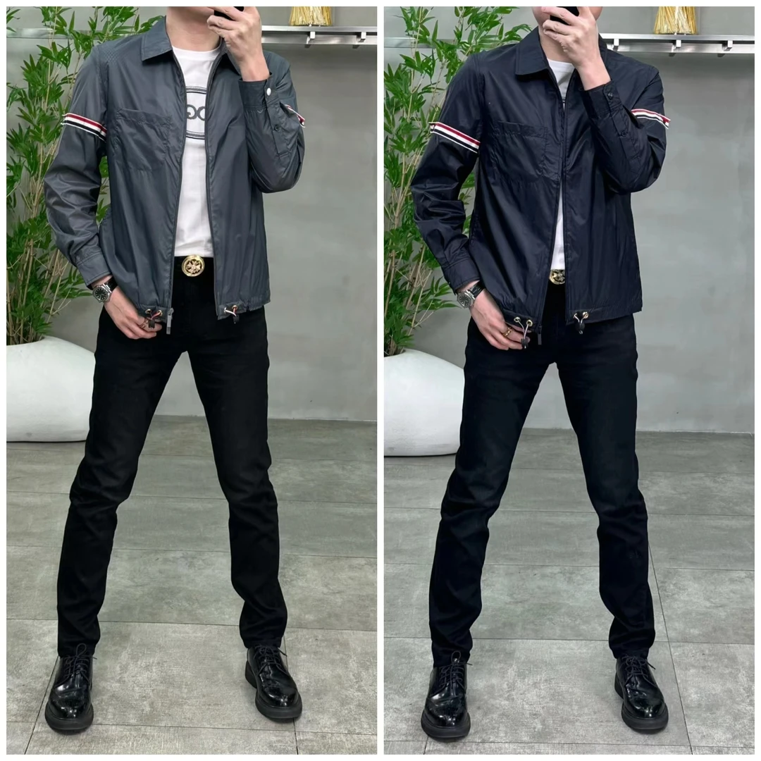 【9013】佤沙服饰早秋新品/商务休闲镂空里衬翻领夹克