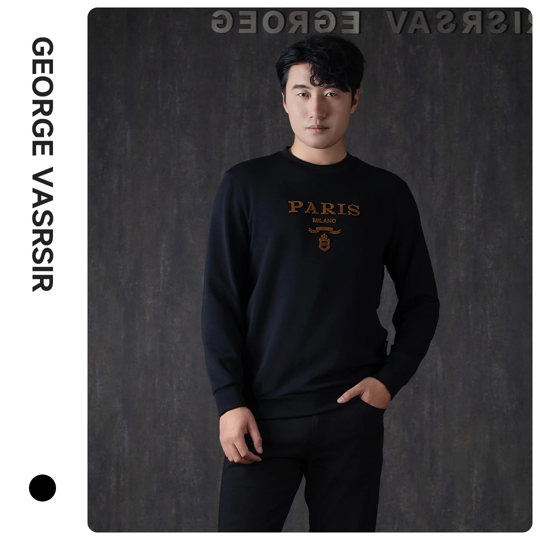 【7246】新款高奢订制莫代尔亲肤男士时尚卫衣休闲百搭圆领长袖
