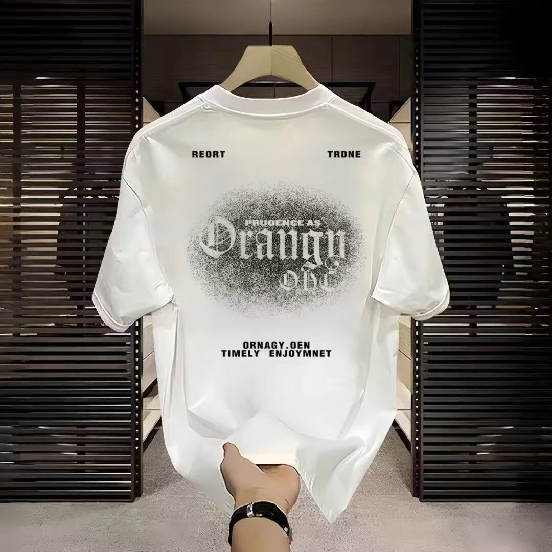 港风潮牌国潮纯棉字母印花短袖T恤男潮宽松ing情侣装休闲半袖上衣