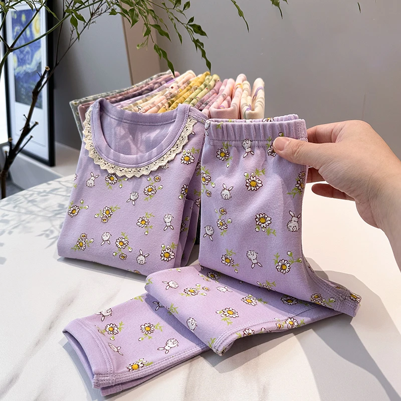 女童秋衣秋裤套装秋冬一体加绒加厚保暖衣女孩校服神器家居服睡衣