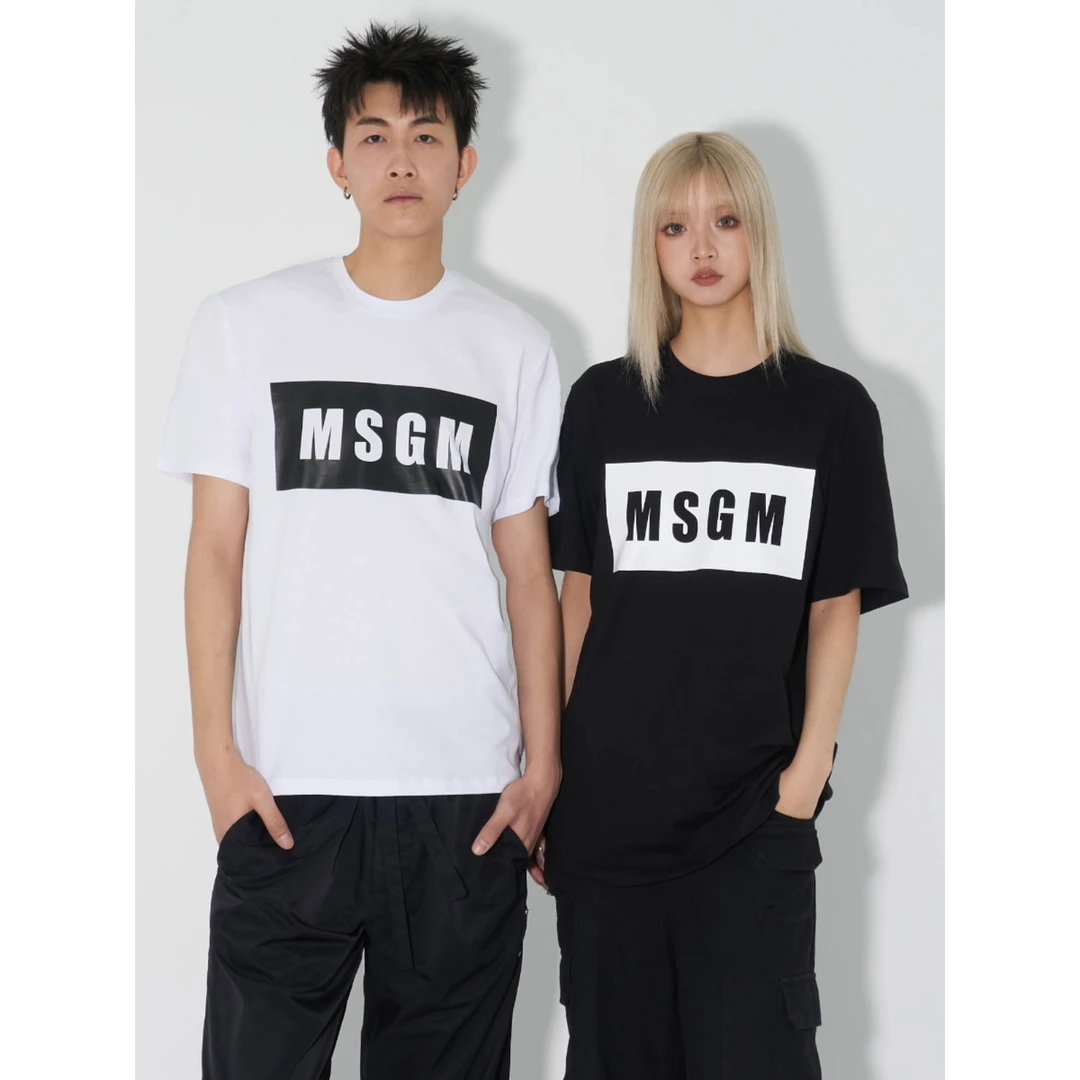 MSGM 24SS 春季新款 字母logo印花休闲短袖T恤男女情侣款