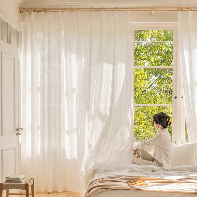 【嘟宝百叶纱】百叶纱防勾丝窗纱半透渐变光影纱帘