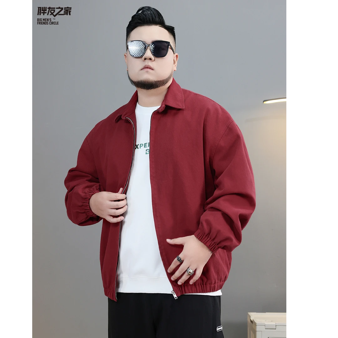 2025新款安哥拉红短款大码外套复古男装夹克加肥加大 PC433326
