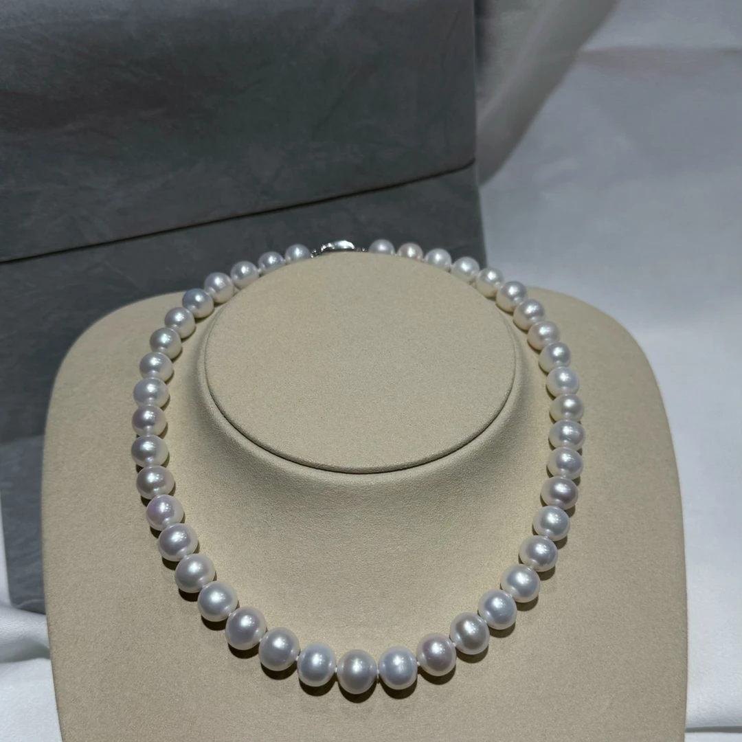 天然淡水无核9.5-10.5mm珍珠项链大点位时尚百搭款