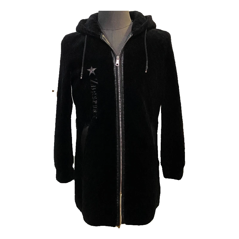 yj-8152 新款羊剪绒男刺绣潮羊毛大衣连帽一体帅气长款外套