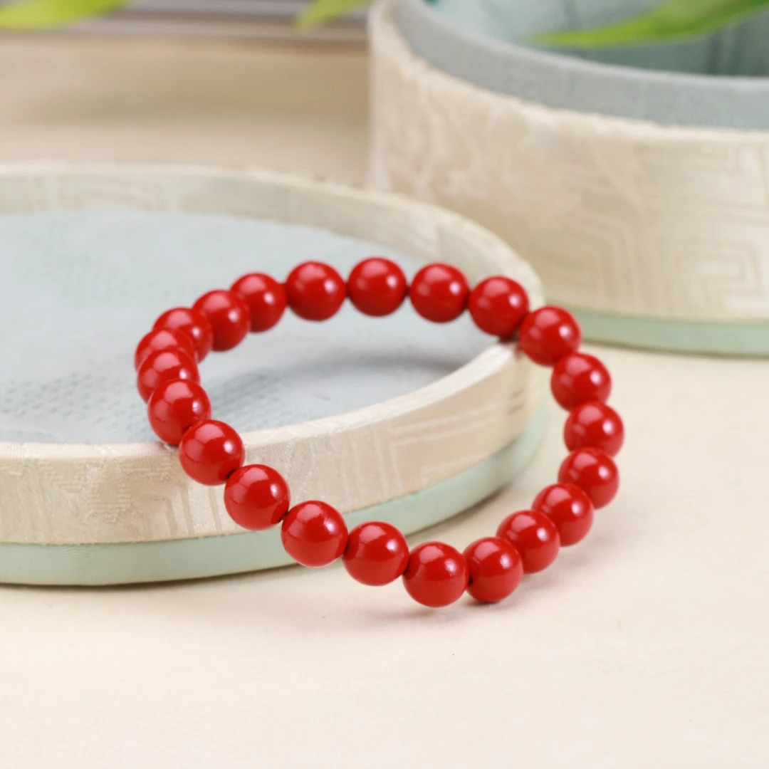 天然辰砂【朱砂手串】九紫离火运首饰 龙年男女手链百搭圆珠8mm