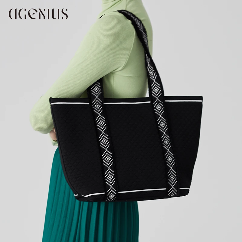 DGENIUS编织包包2024新款设计感女包斜挎托特包大容量上课单肩包