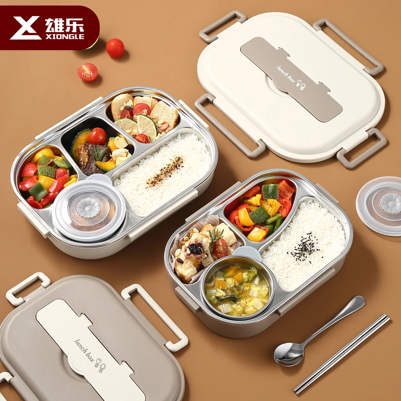 304不锈钢保温午餐盒学生上班族便当盒微波加热饭盒便携食堂打饭