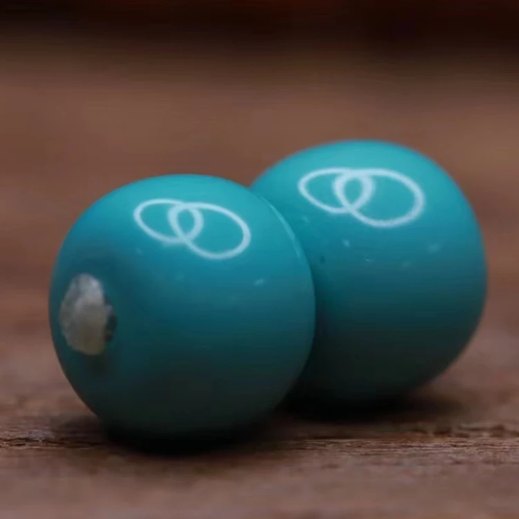 湖北原矿绿松石蓝色单珠玉化精品配珠老型散珠桶珠手工时尚多宝