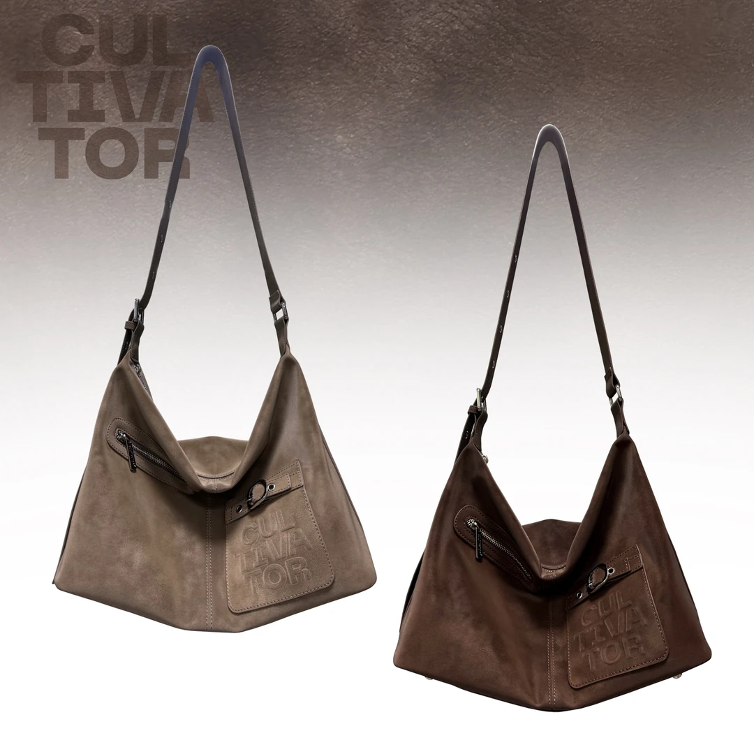 CULTIVATOR原创小众复古百搭绒面托特包经典简约通勤休闲斜挎包女