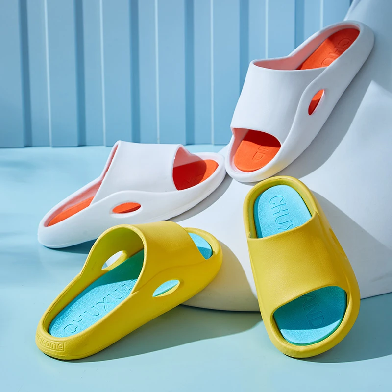 时尚外穿防滑夏季凉拖鞋情侣通用露趾浴室厚底运动