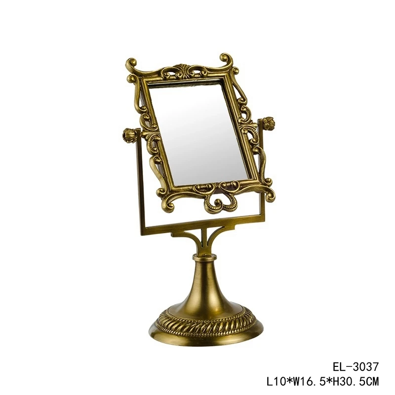 欧美式新款黄铜重工雕刻爱心精美化妆镜